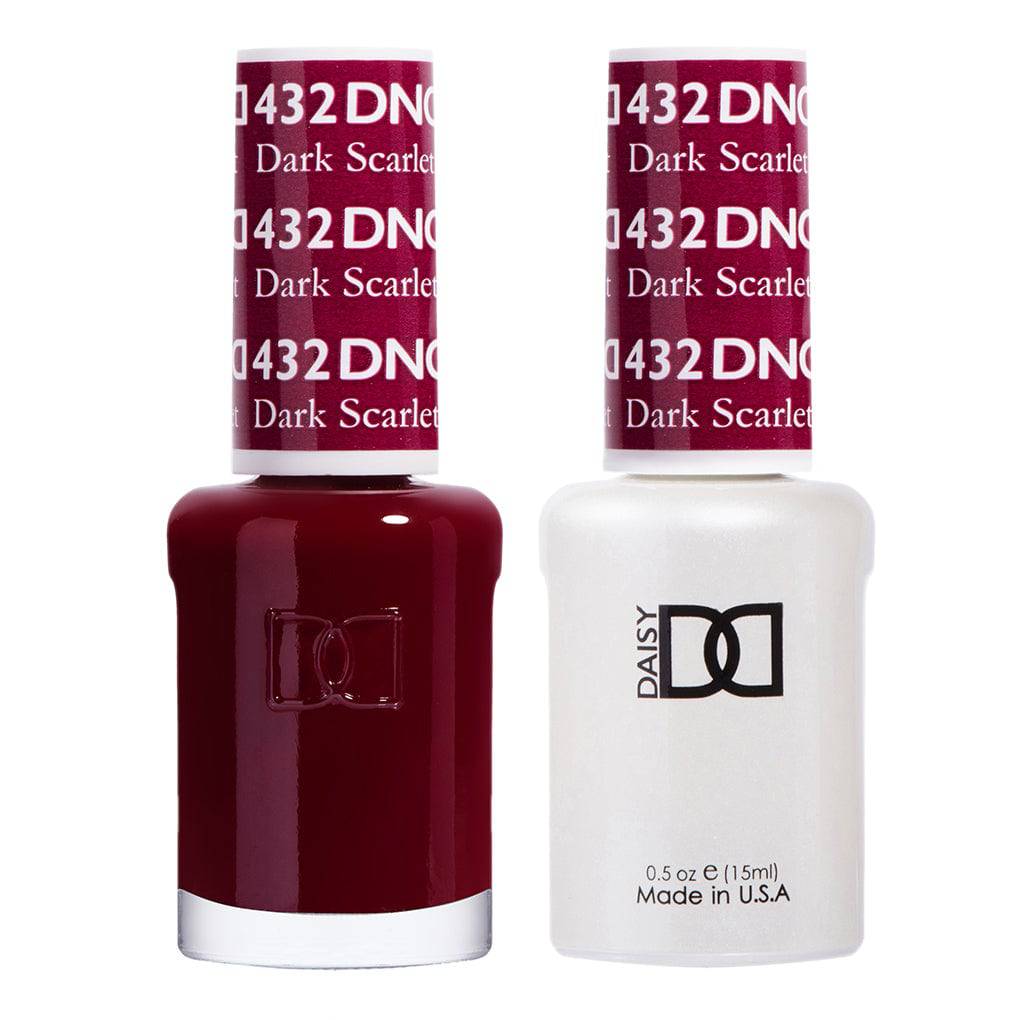 Daisy DND GEL POLISH DUO gel & lacquer Dark Scarlet #432 - Volare Makeup
