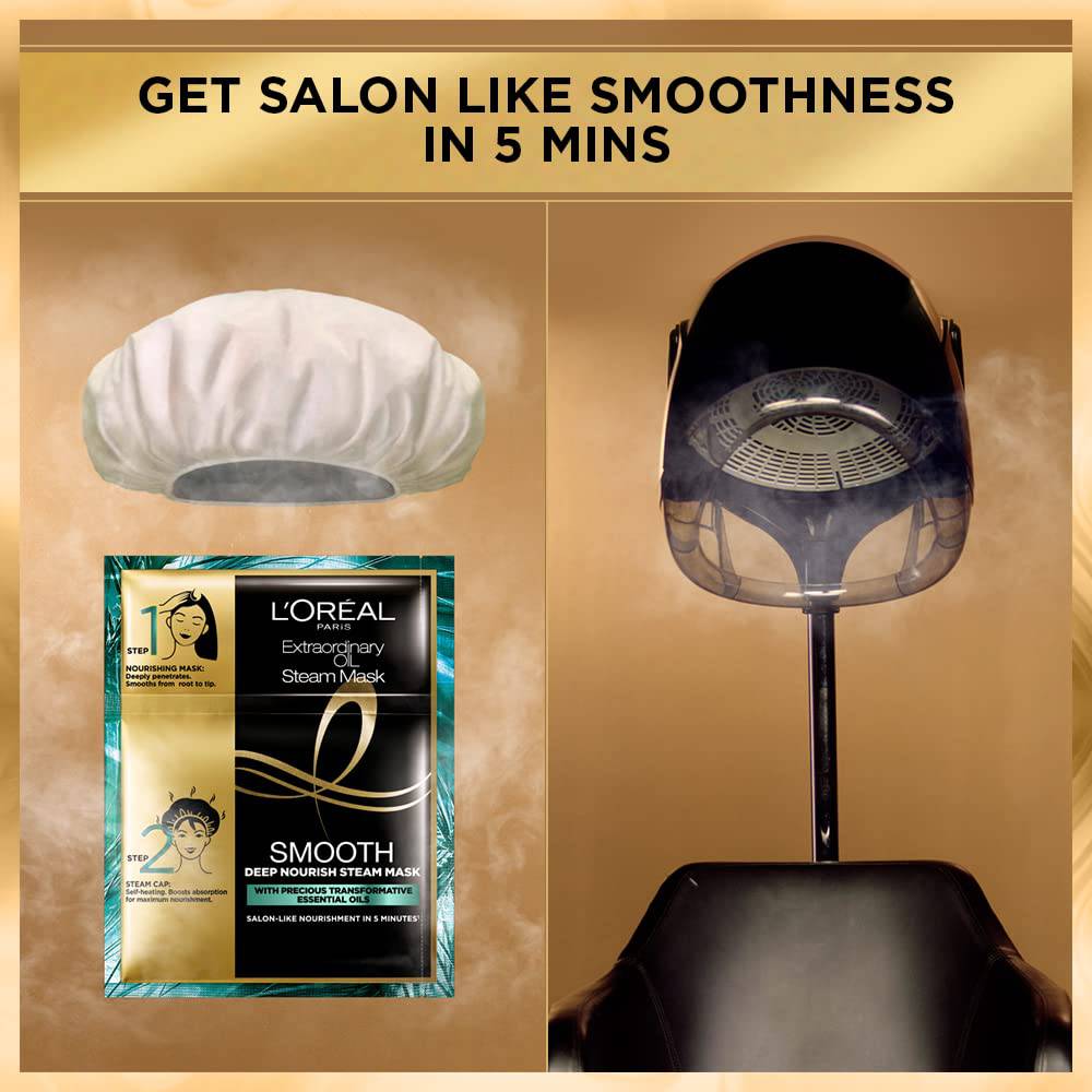 L'OREAL PARIS ELVIVE Extraordinary Oil Hair Treatment Deep Nourish Steam Sleek Mask - Volare Makeup