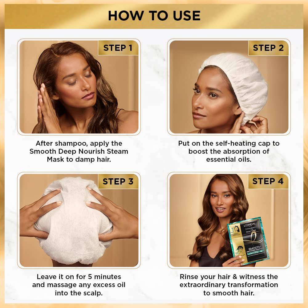 L'OREAL PARIS ELVIVE Extraordinary Oil Hair Treatment Deep Nourish Steam Sleek Mask - Volare Makeup