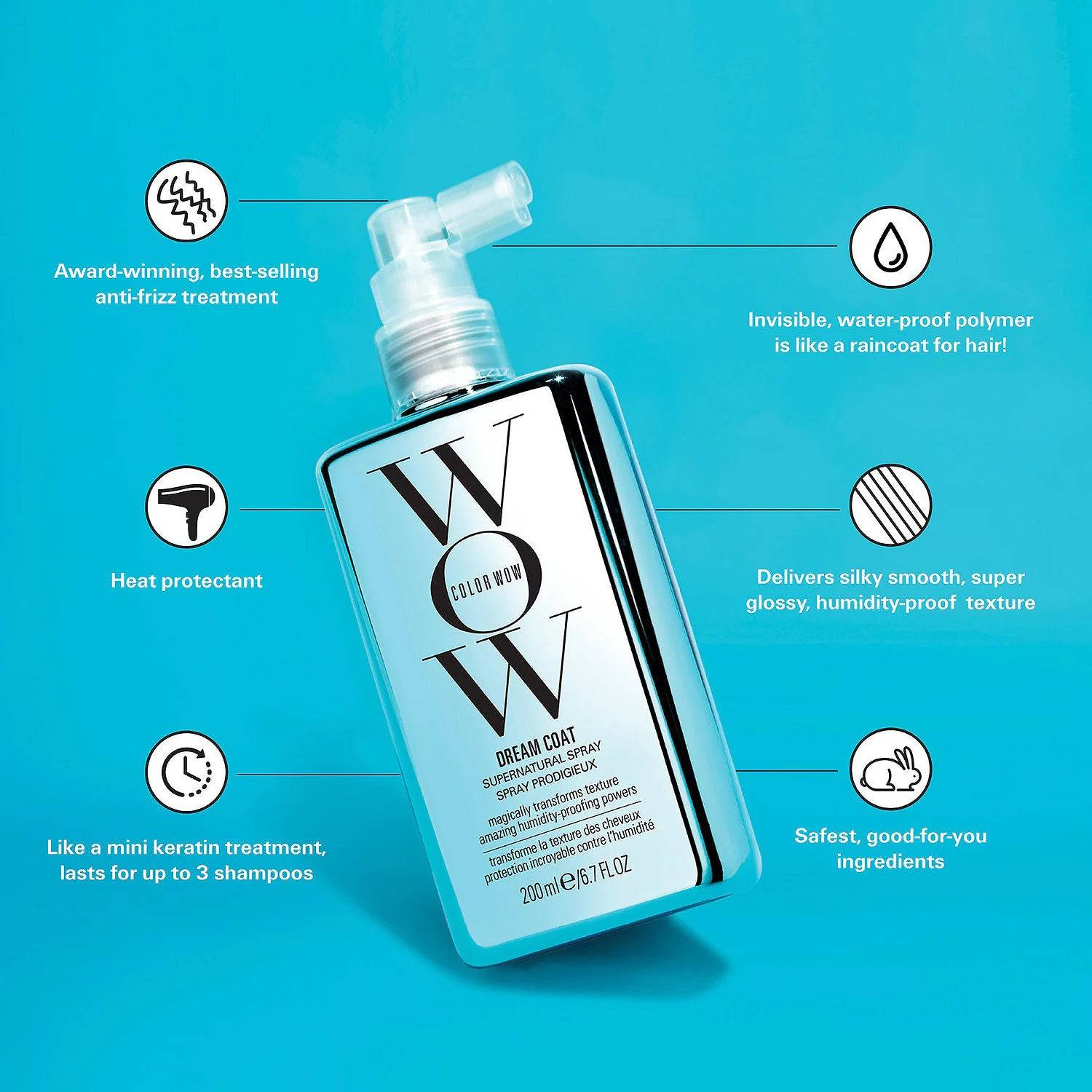 COLOR WOW Dream Coat Supernatural Spray Anti-Frizz Treatment - Volare Makeup