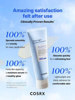 COSRX Ultra-Light Invisible Sunscreen SPF50 PA++++ - Volare Makeup
