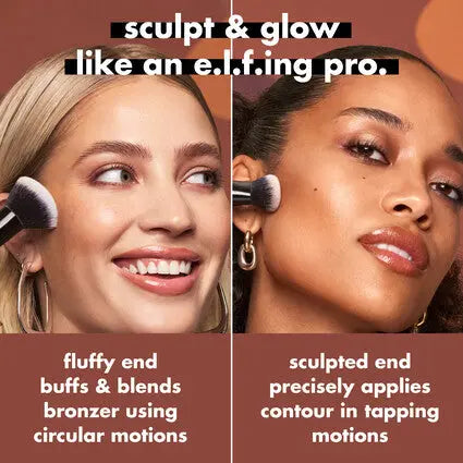 e.l.f. Liquid Bronzer & Contour Duo Brush - Volare Makeup