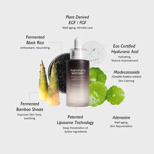 haruharu wonder BLACK RICE hyaluronic botanical 2GF wonderful ampoule 30ml - Volare Makeup