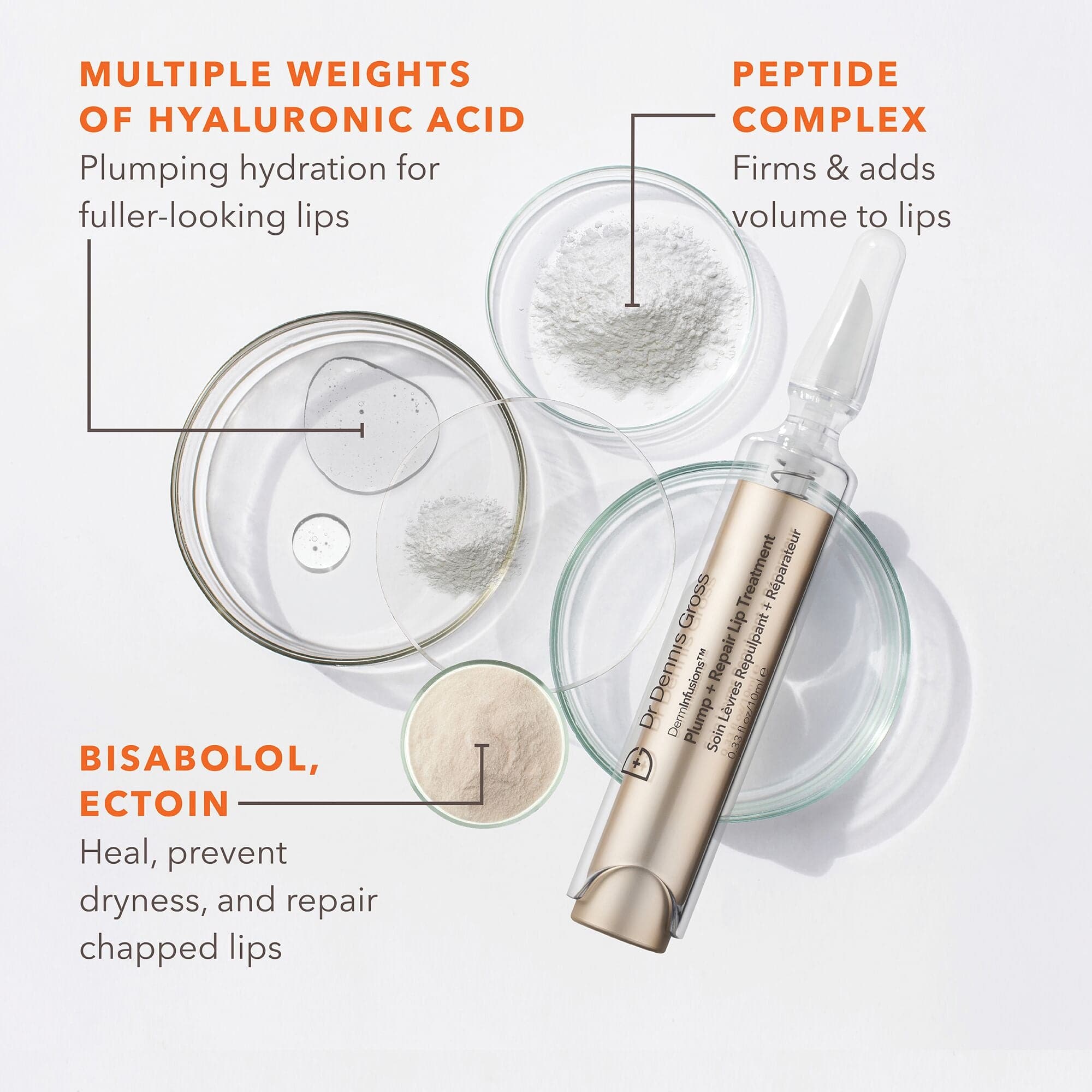 Dr. Dennis Gross Skincare DermInfusions Plump + Repair Lip Treatment with Hyaluronic Acid - Volare Makeup
