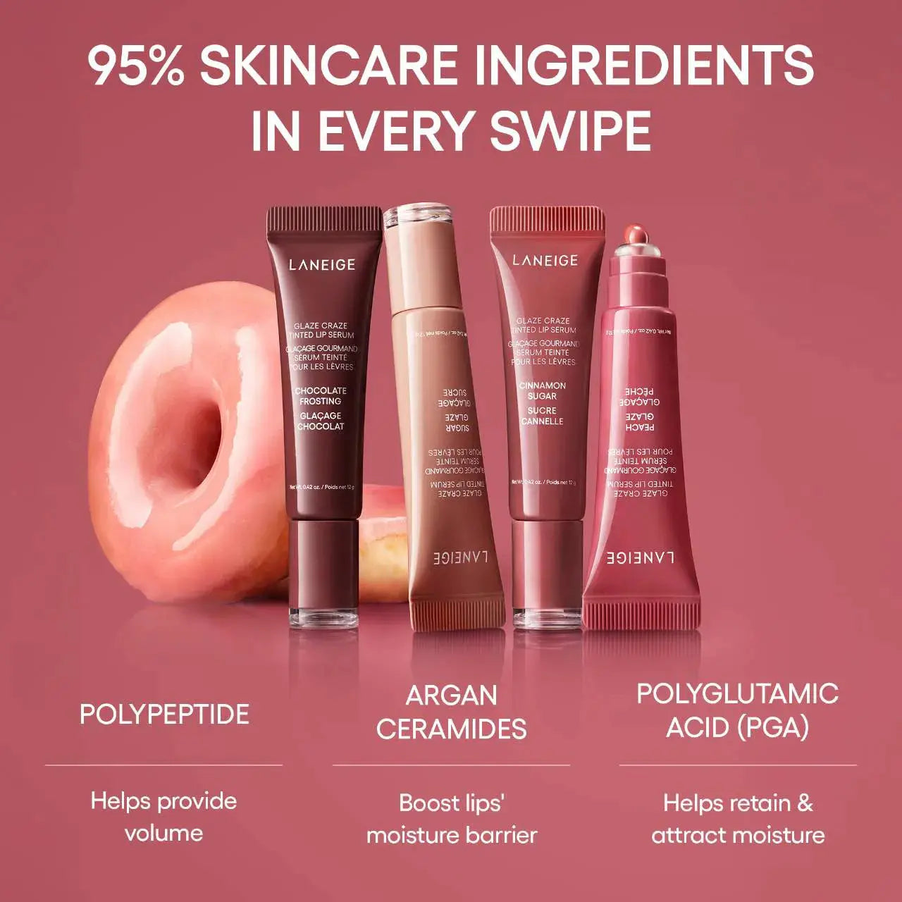 LANEIGE Glaze Craze Tinted Polypeptide Lip Serum - Volare Makeup