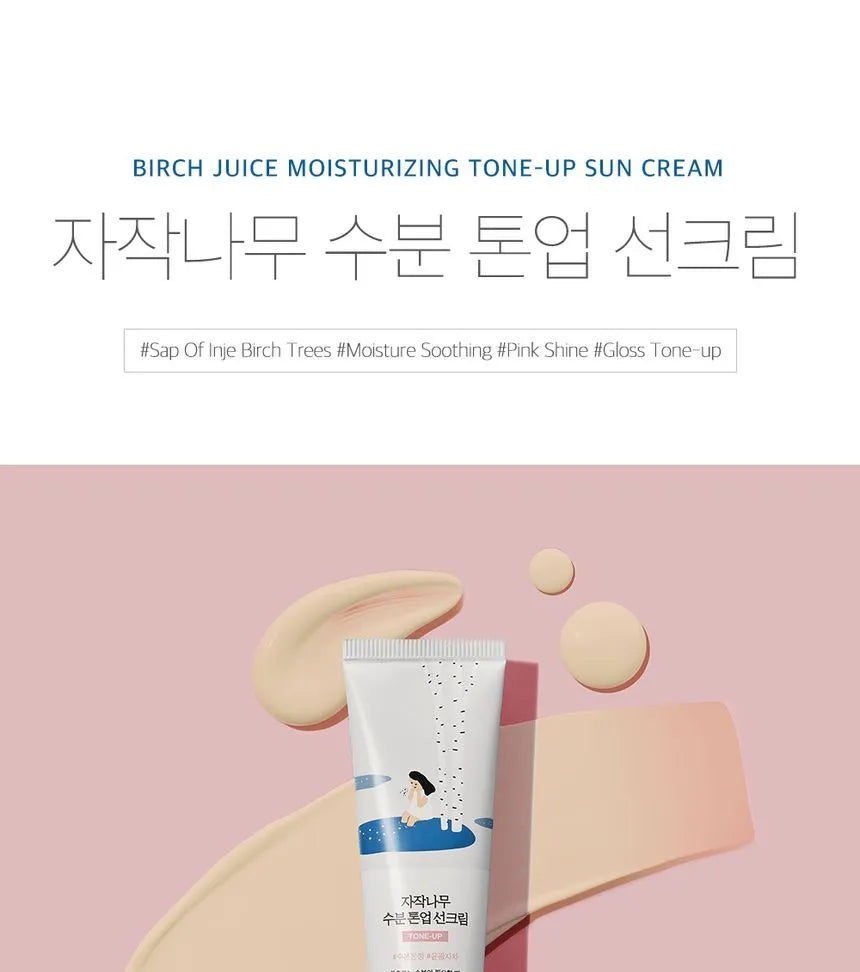 Round Lab BIRCH JUICE MOISTURIZING TONE-UP SUNSCREEN - Volare Makeup