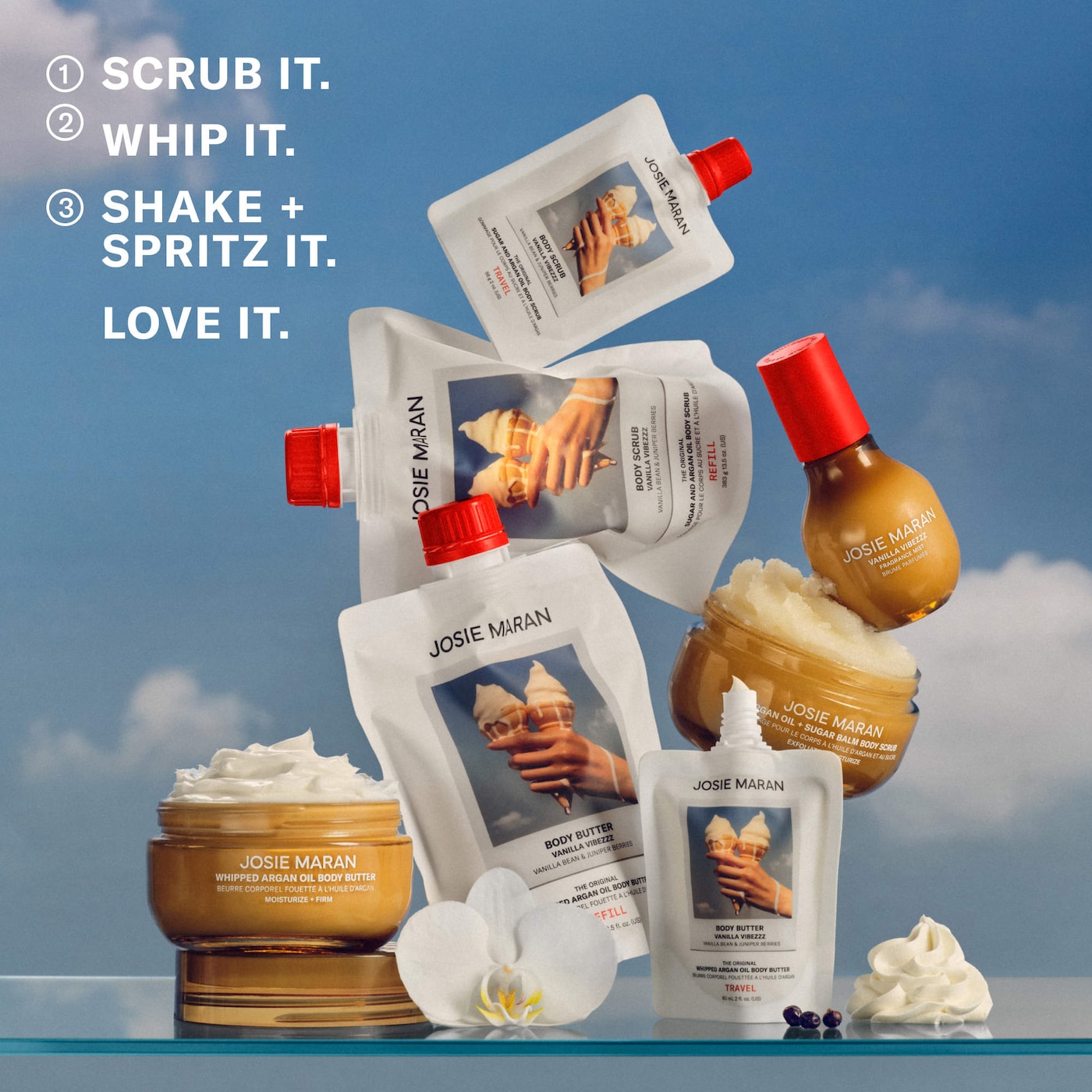 Josie Maran Vanilla Vibezzz - Body + Hair Fragrance Mist with 100% Natural Scents - Volare Makeup