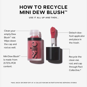 Saie Dew Blush Blendable Liquid Cheek Mini Size Blush - Volare Makeup