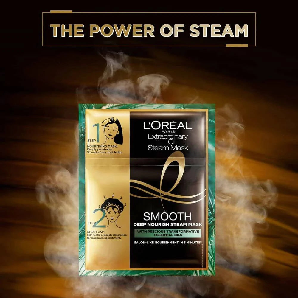 L'OREAL PARIS ELVIVE Extraordinary Oil Hair Treatment Deep Nourish Steam Sleek Mask - Volare Makeup