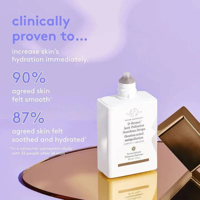 Drunk Elephant D-Bronzi™ Anti-Pollution Bronzing Drops with Peptides - Volare Makeup