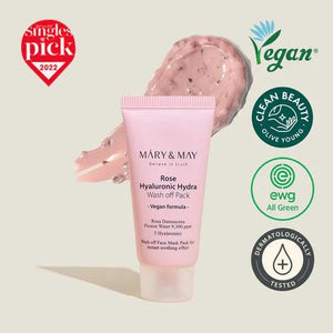 Mary&May Rose Hyaluronic Hydra Wash Off Pack - Volare Makeup