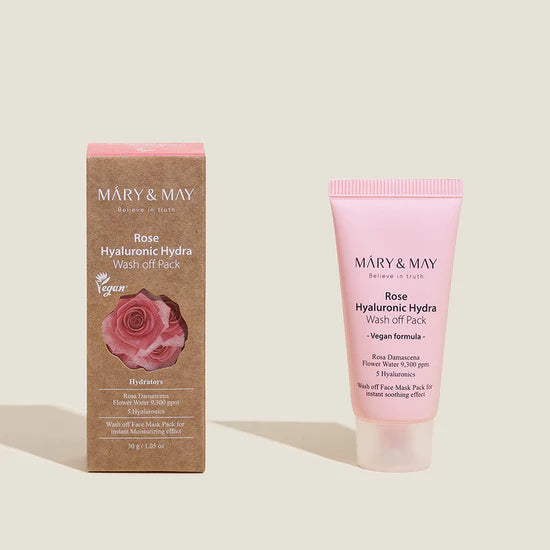 Mary&May Rose Hyaluronic Hydra Wash Off Pack Face Mask Volare Makeup   