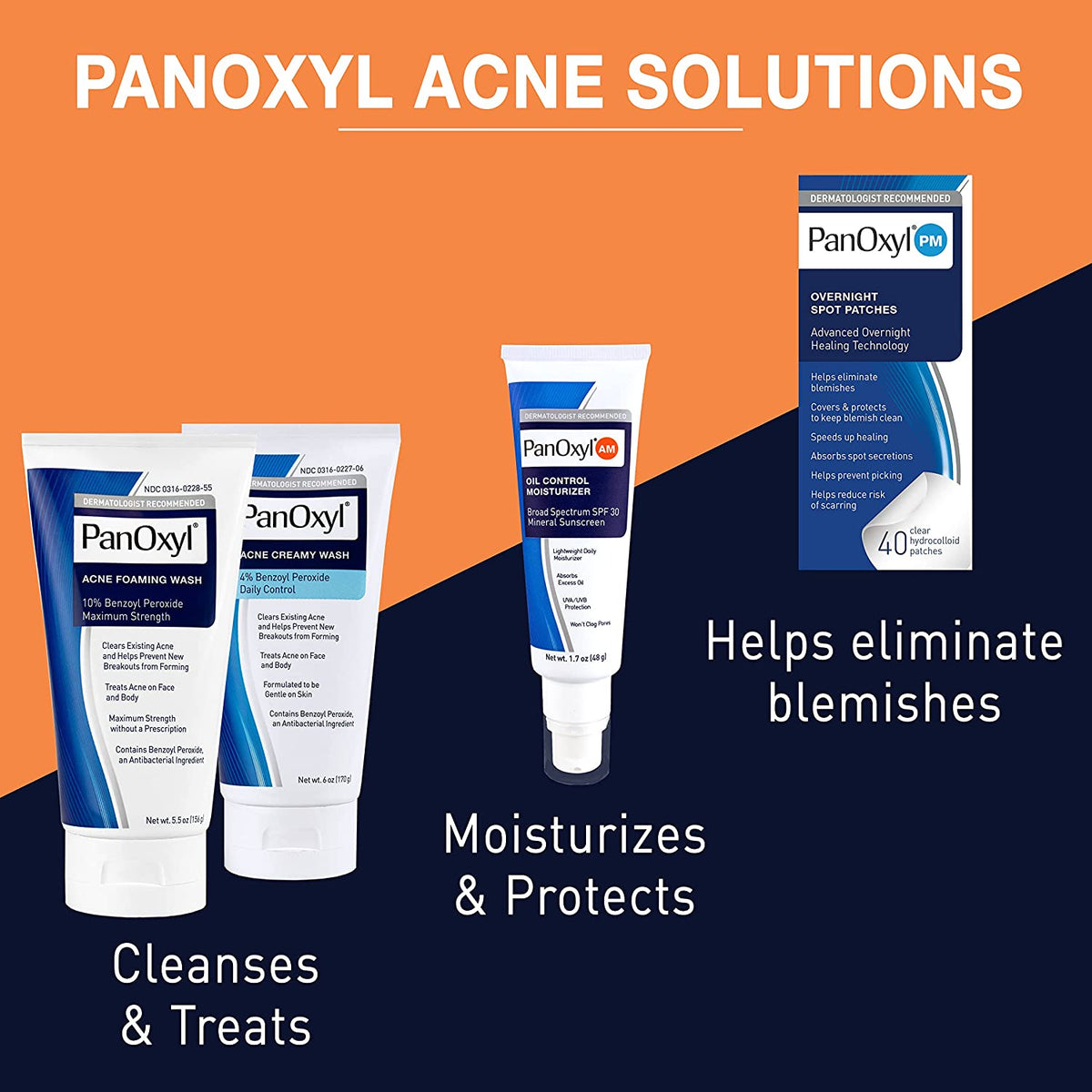 PanOxyl Acne Creamy Wash Benzoyl Peroxide 4% Daily Control Facial Cleansers Volare Makeup   