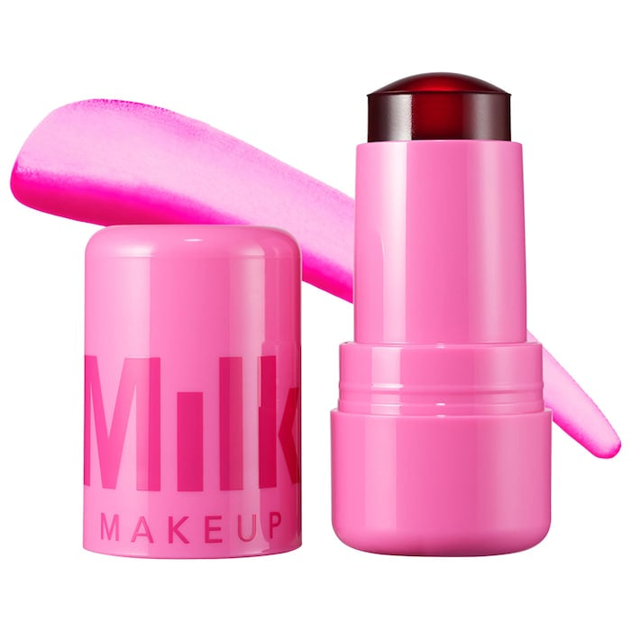 MILK MAKEUP Cooling Water Jelly Tint Lip + Cheek Blush Stain  Volare Makeup Burst - Poppy Pink  