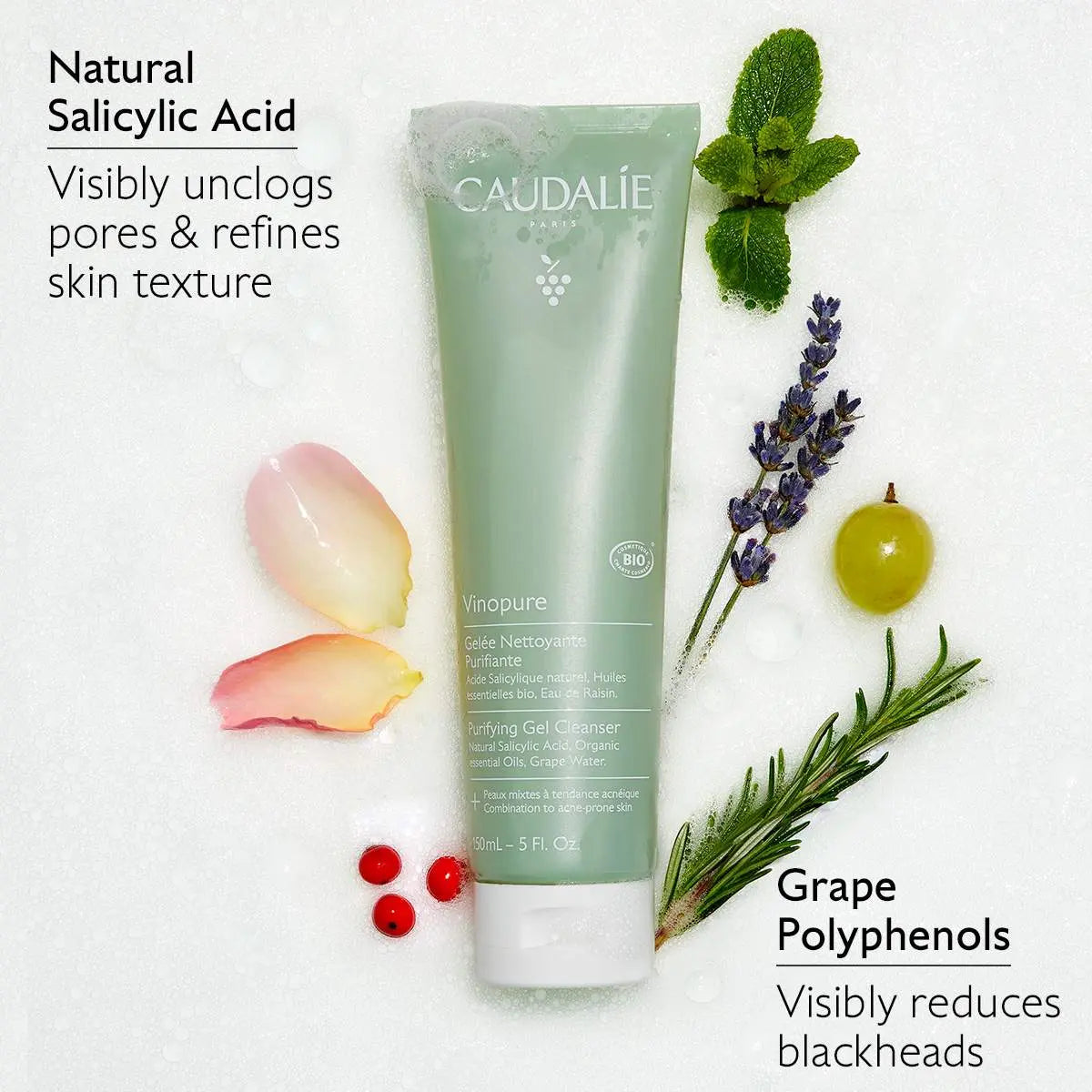 Caudalie Vinopure Pore Purifying Gel Cleanser Caudalie Gel Cleanser Volare Makeup  Gel Cleanser