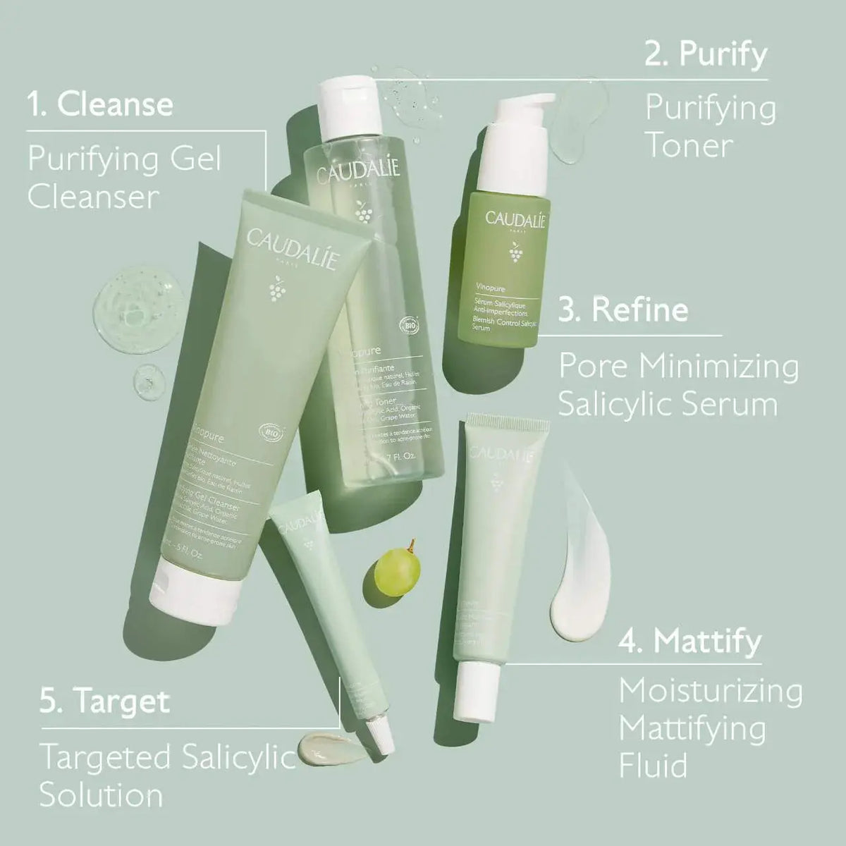 Caudalie Vinopure Pore Purifying Gel Cleanser Caudalie Gel Cleanser Volare Makeup  Gel Cleanser