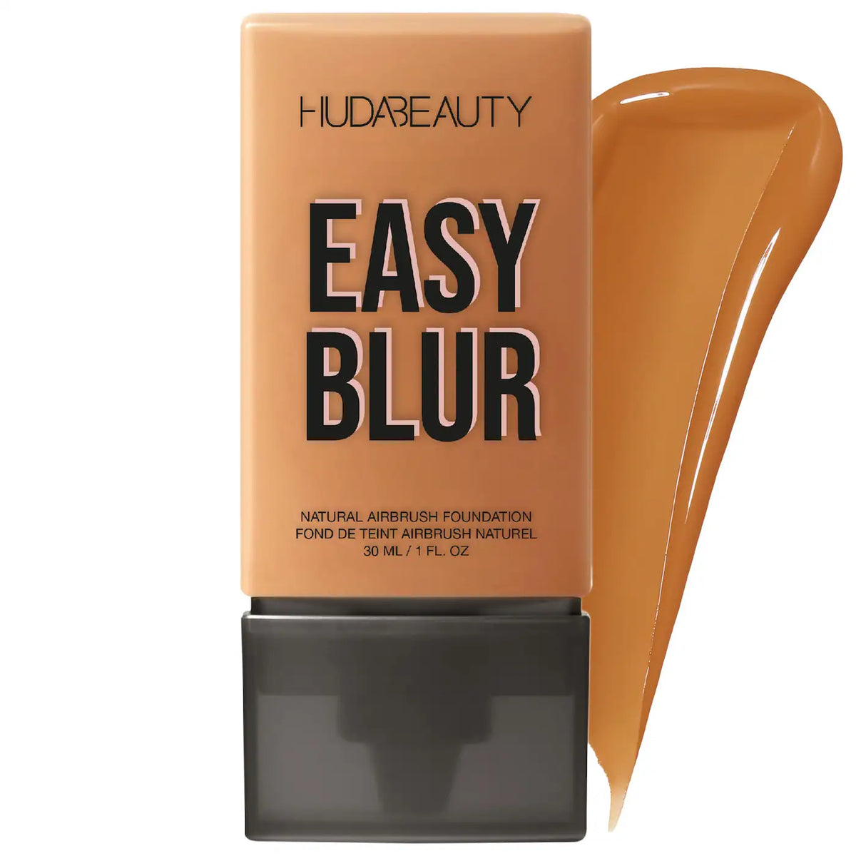 HUDA BEAUTY Easy Blur Natural Airbrush Foundation with Niacinamide Foundations Huda Beauty Chocolate Mousse 450G - Deep-Tan skin with a golden undertone  