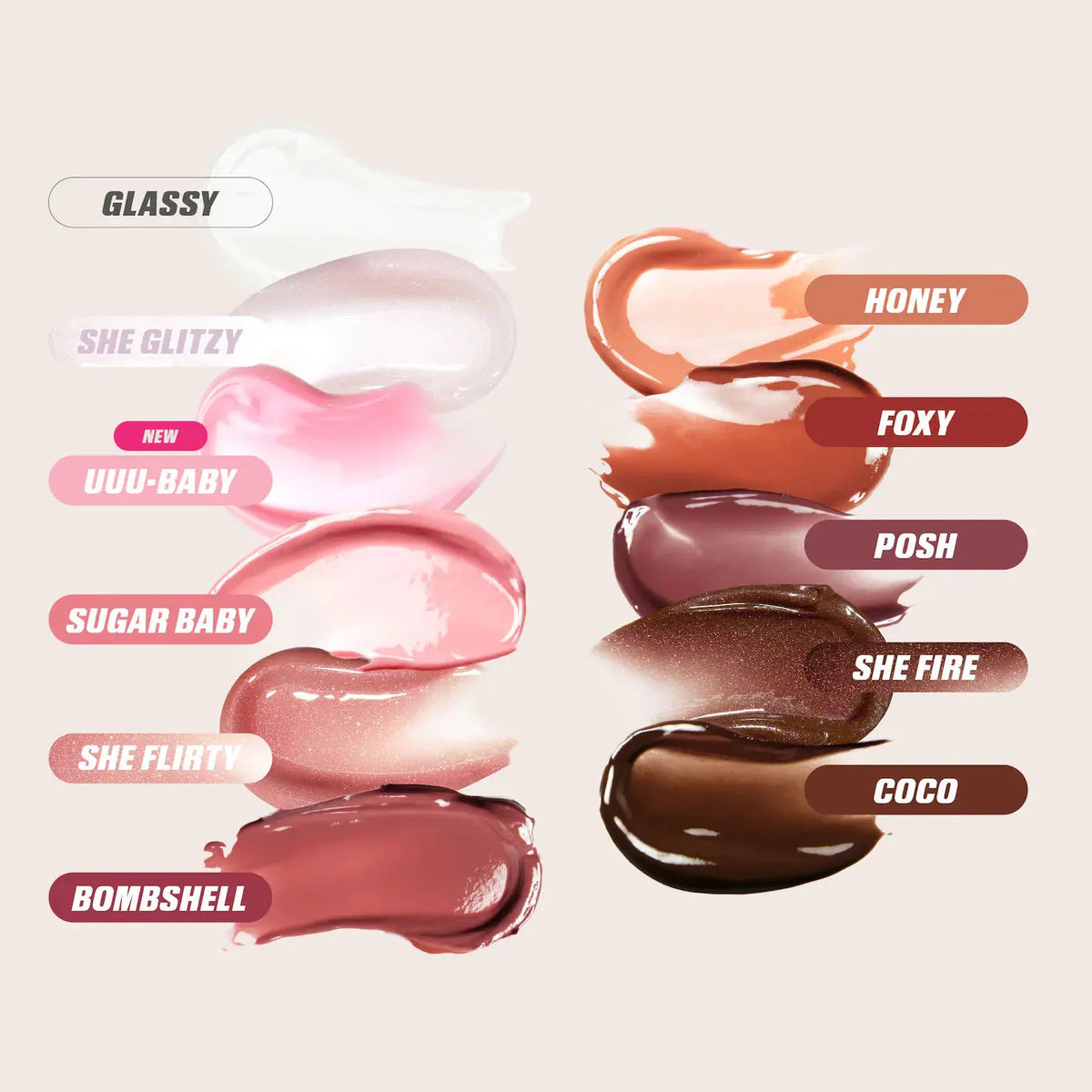 Faux Filler Shiny Non-Sticky Lip Gloss Huda Beauty Lip Gloss Volare Makeup  Lip Gloss