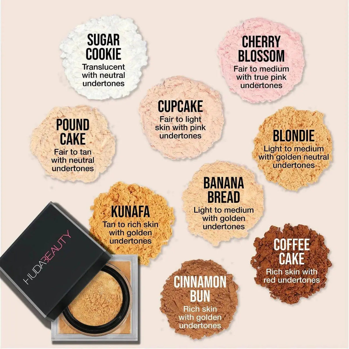 Huda Beauty Easy Bake Loose Baking & Setting Powder Full size Huda Beauty Setting powder Volare Makeup  Setting powder