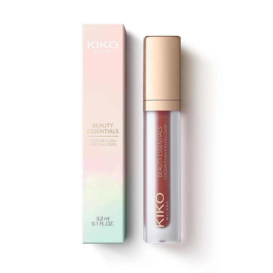 Kiko Milano Beauty Essentials Colour Flush 3-In-1 All Over Liquid lipstick Volare Makeup   