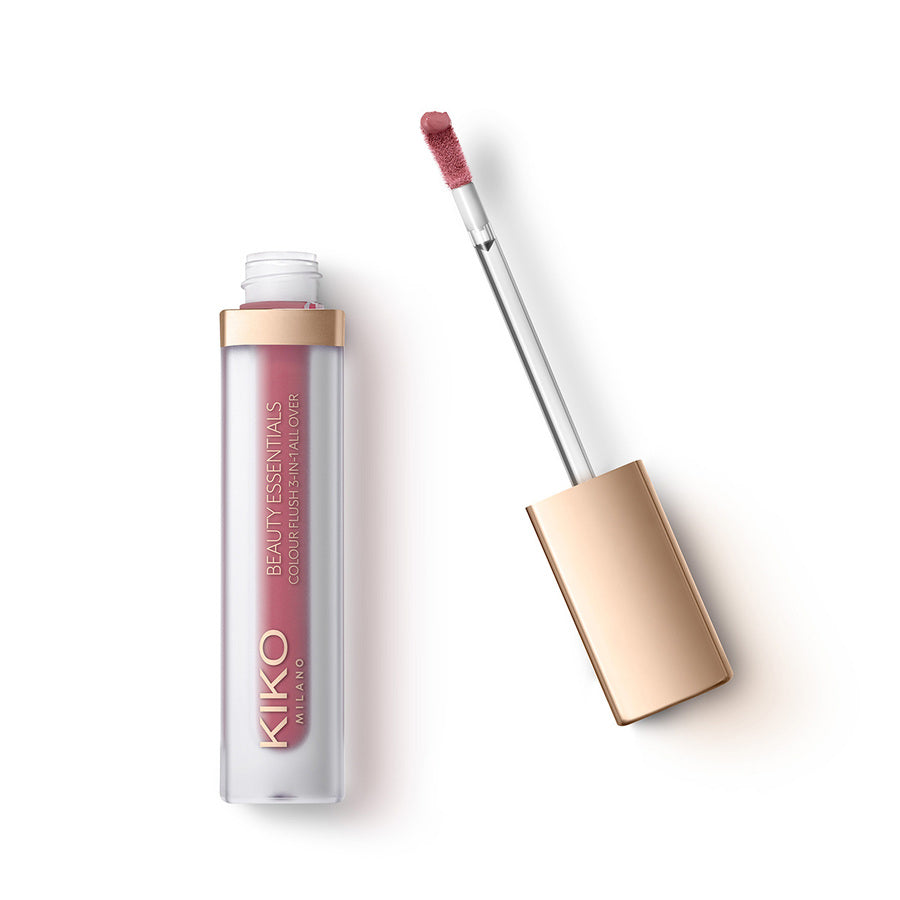 Kiko Milano Beauty Essentials Colour Flush 3-In-1 All Over Liquid lipstick Volare Makeup   