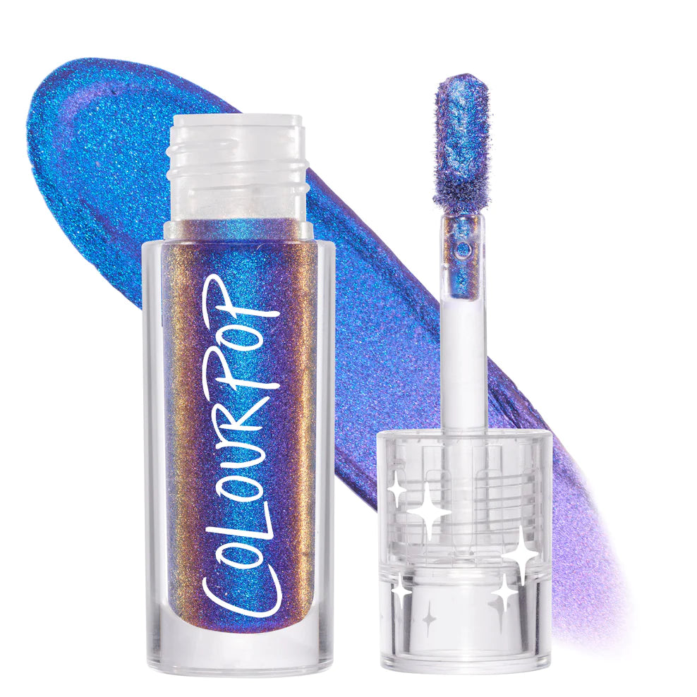 Colourpop chrome liquid shadow Glitter Volare Makeup Morpho  