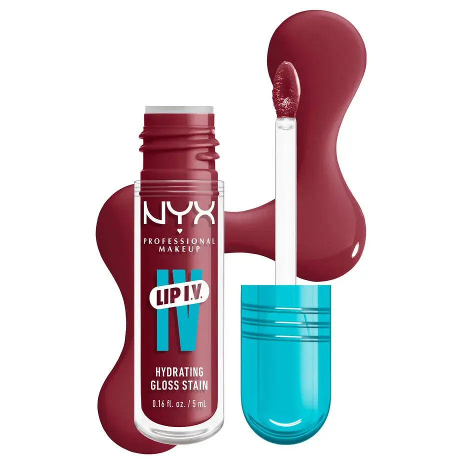 NYX Professional Makeup Lip I.V. Hydrating Lip Gloss Stain NYX Lip Gloss Stain Volare Makeup 07-Bubblegum-Burst-Rose-pink Lip Gloss Stain