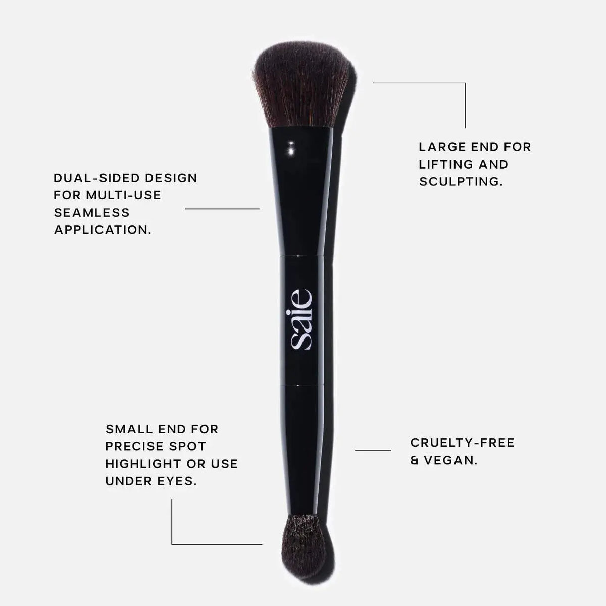 Saie The Double-Ended Sculpting Brush Saie Brushes Volare Makeup  Brushes