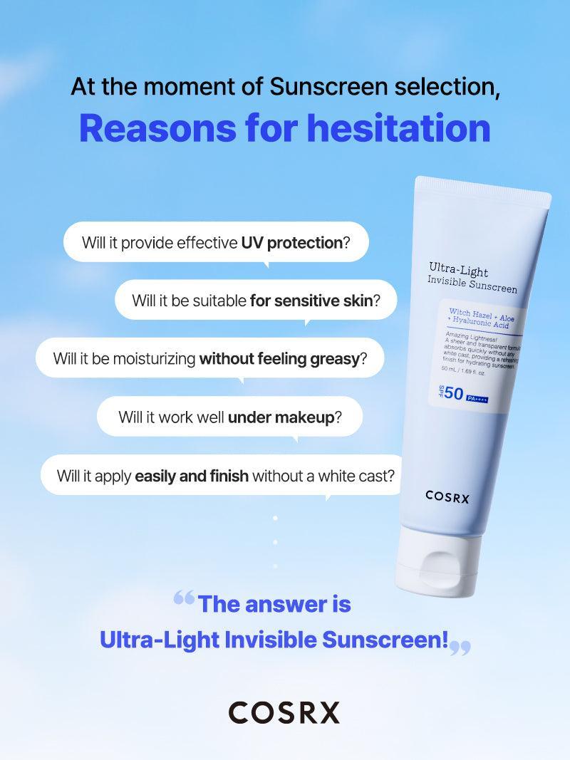 COSRX Ultra-Light Invisible Sunscreen SPF50 PA++++ Sunscreen Cosrx   