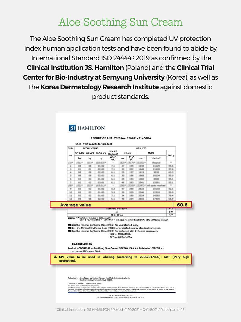 COSRX Aloe Soothing Sun Cream SPF50+/ PA+++ Sunscreen Cosrx   