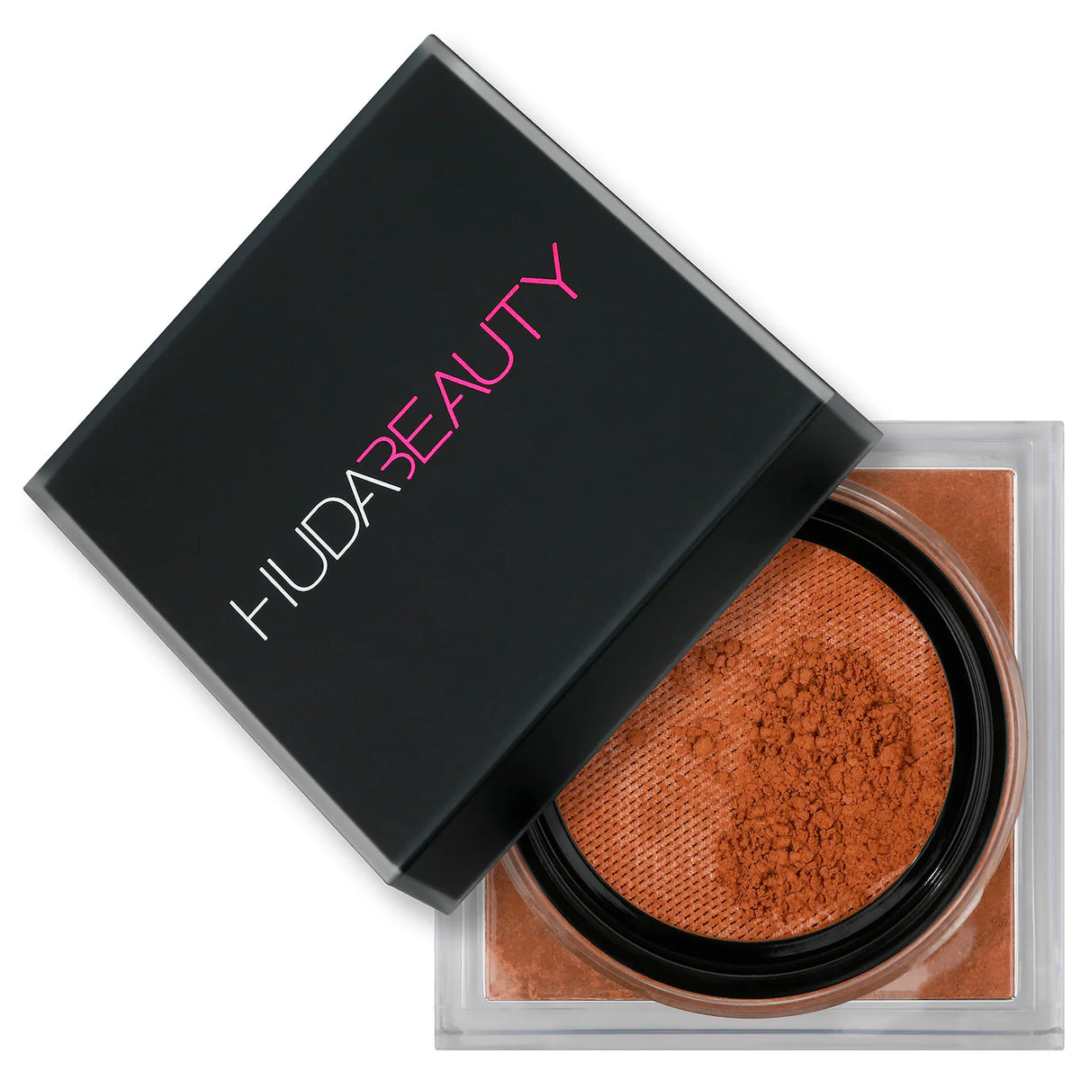 Huda Beauty Easy Bake Loose Baking & Setting Powder Full size Setting powder Huda Beauty Coffee Cake - rich skin tones. golden and red undertones brighten and disguise under-eye darkness.  