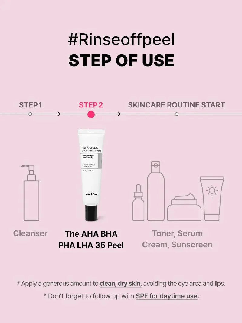 COSRX The AHA BHA PHA LHA 35 Peel - Volare Makeup