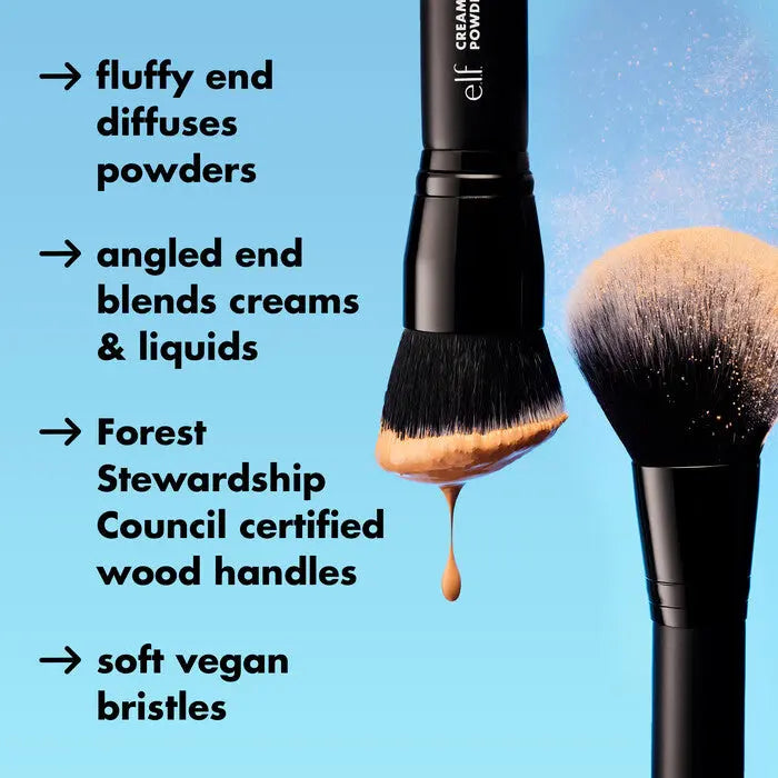 e.l.f. Cream & Powder Face Brush e.l.f. Brushes Volare Makeup  Brushes