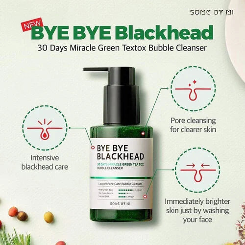 SOME BY MI Bye Bye Blackhead 30 Days Miracle Green Tea Tox Bubble Cleanser - Volare Makeup