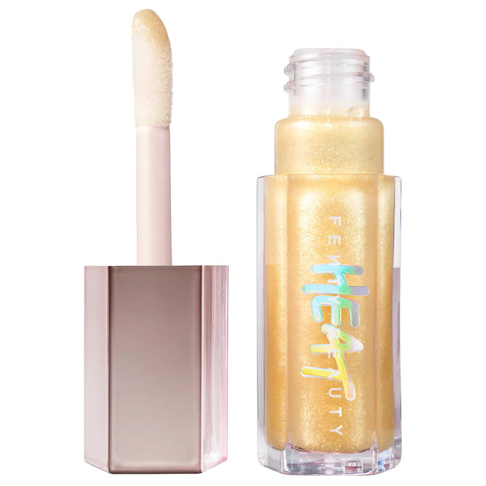 Fenty Beauty by Rihanna Gloss Bomb Heat Universal Lip Luminizer + Plumper Lip plumper Volare Makeup Lemon Lava - clear with gold shimmer  