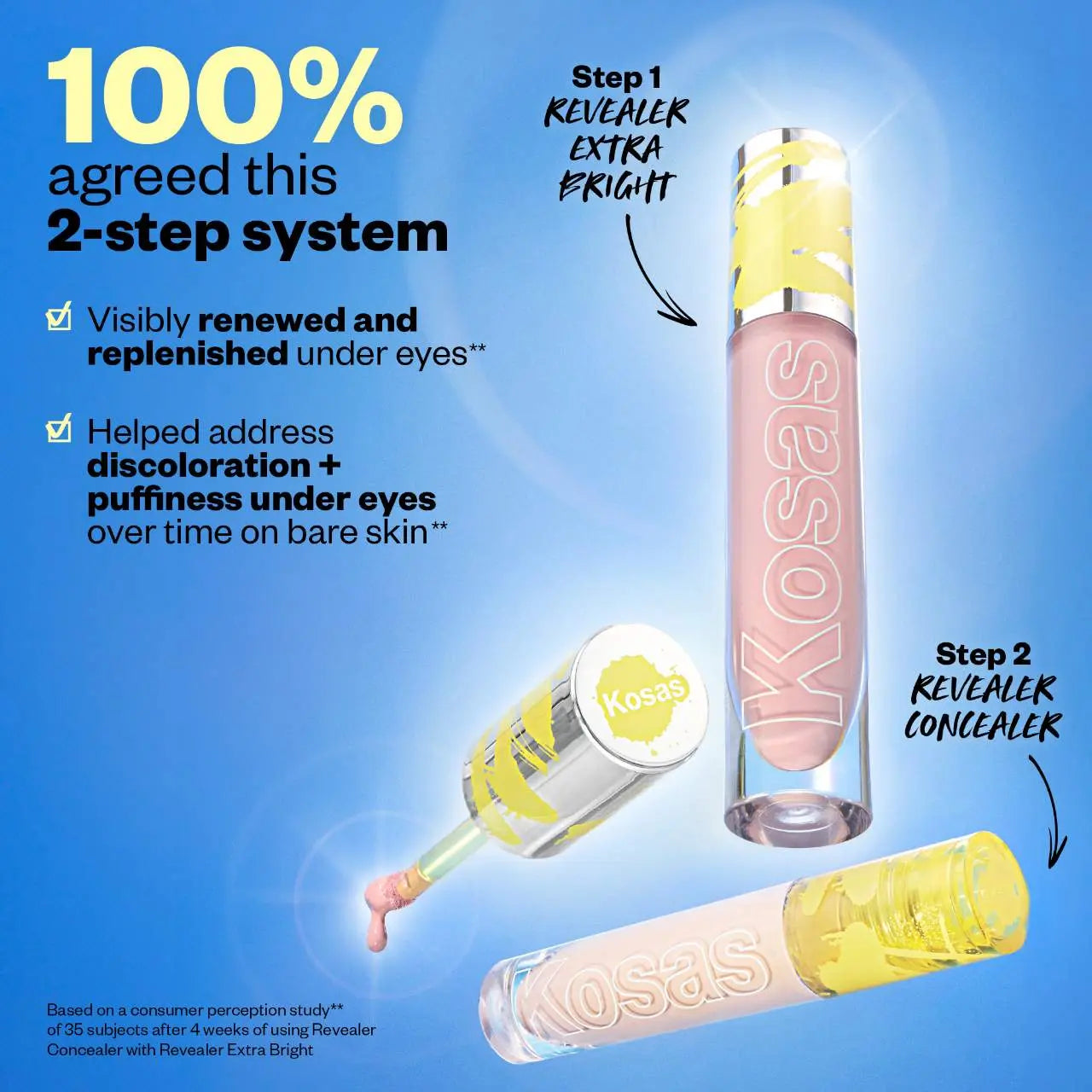 Kosas Revealer Extra Bright Serum-Powered Color Correctors for Dark Circles - Volare Makeup