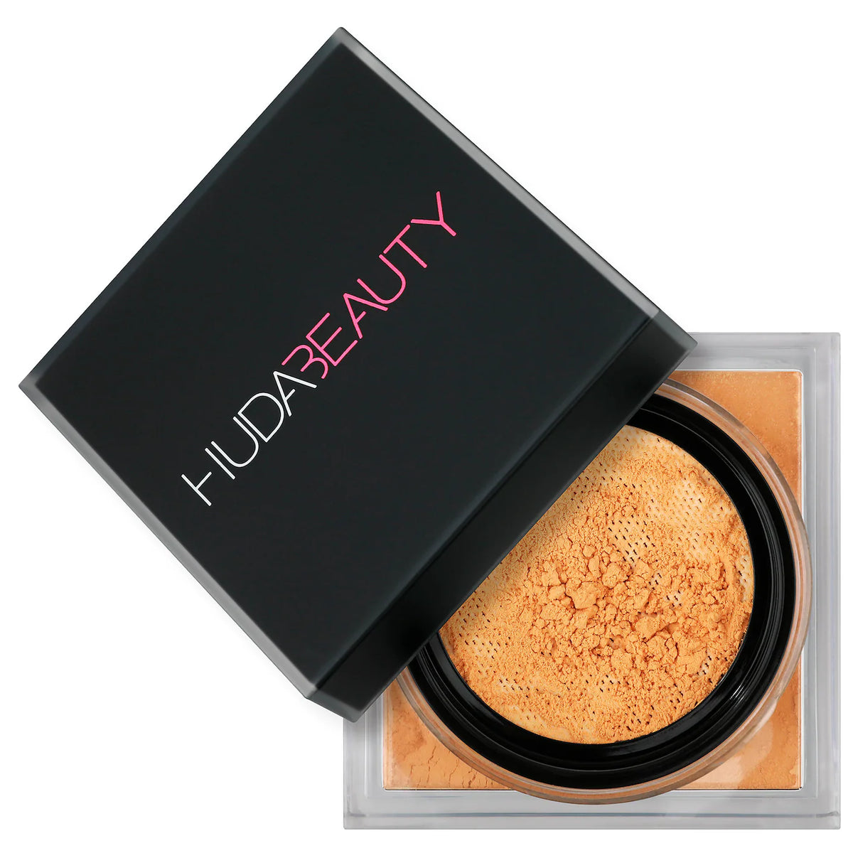Huda Beauty Easy Bake Loose Baking & Setting Powder Full size Setting powder Huda Beauty Kunafa - deep tan and rich skin tones. golden undertones brighten and disguise under-eye darkness  