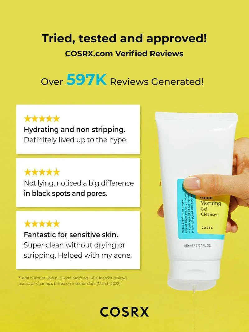 COSRX Low pH Good Morning Gel Cleanser - Volare Makeup