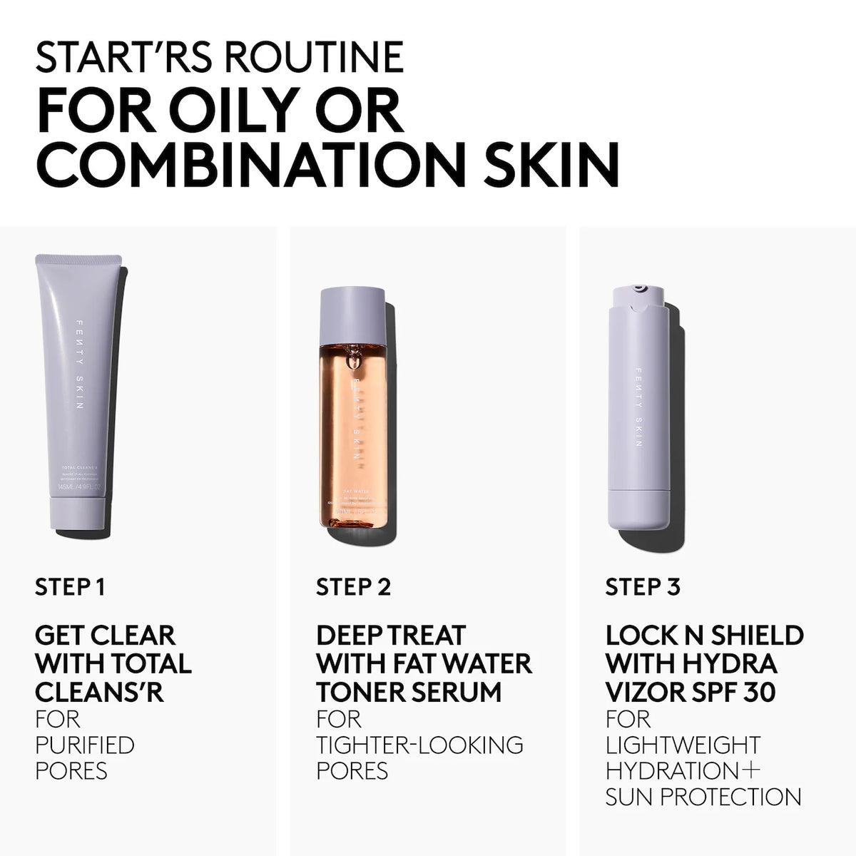 Fenty Skin Travel-Size Start’r Set with Mineral SPF Skin Care KIT Volare Makeup   