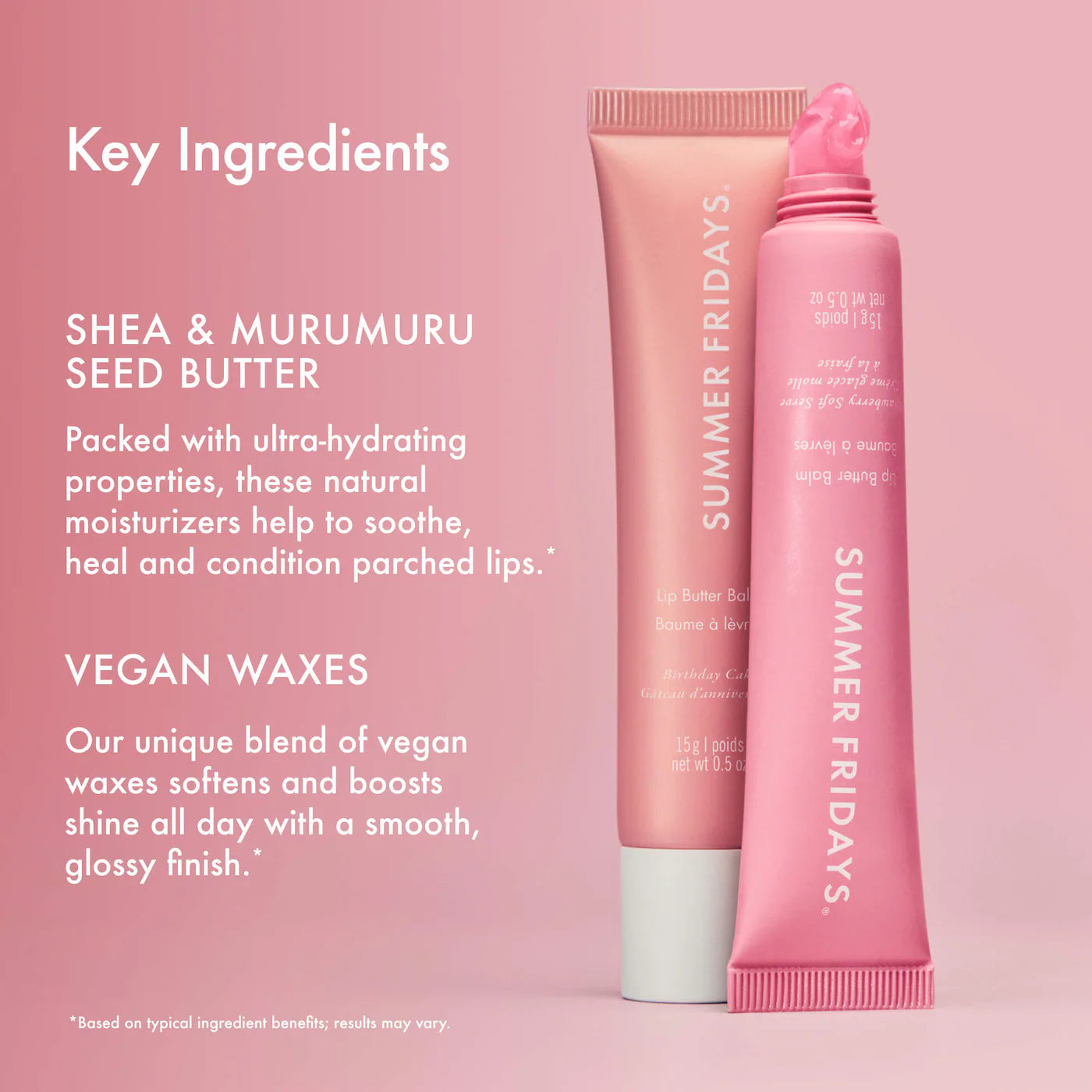 Summer Fridays Sweet Pink Duo with Birthday Cake + Strawberry Soft Serve Lip Butter Balm - Volare Makeup