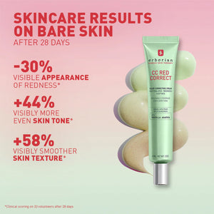 Erborian  CC Red Correct Green Color-Corrector SPF 25 to Cover Redness, with Korean Centella Asiatica Extract - Volare Makeup