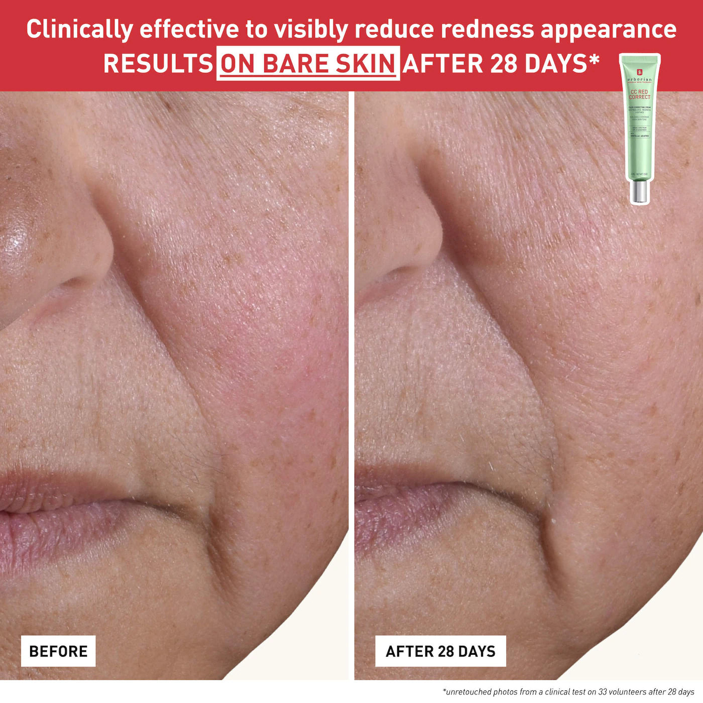 Erborian  CC Red Correct Green Color-Corrector SPF 25 to Cover Redness, with Korean Centella Asiatica Extract - Volare Makeup