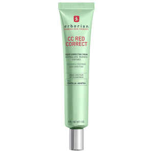 Erborian  CC Red Correct Green Color-Corrector SPF 25 to Cover Redness, with Korean Centella Asiatica Extract - Volare Makeup