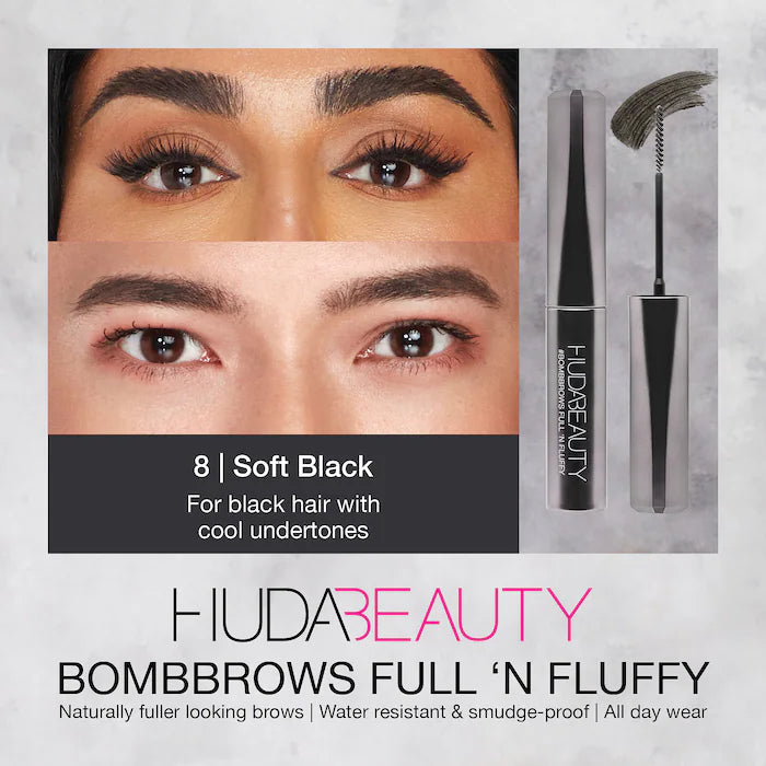 HUDA BEAUTY #BombBrows Full ‘n Fluffy Volumizing Fiber Gel Brow mascara Huda Beauty   