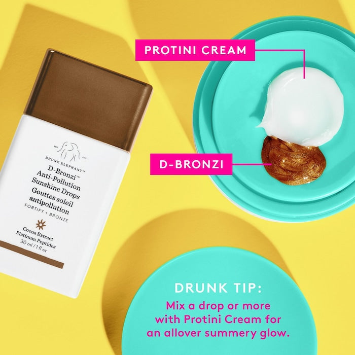 Drunk Elephant D-Bronzi™ Anti-Pollution Bronzing Drops with Peptides  Volare Makeup   