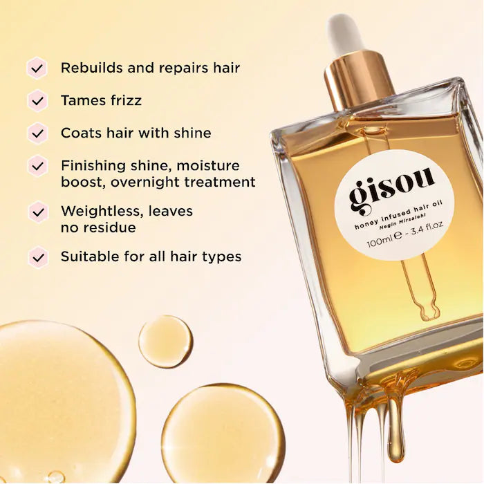 Gisou Honey Infused Hair Oil lip oil Volare Makeup   